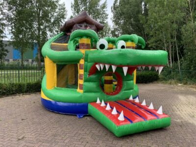 Springkussen Krokodil Donut Slide