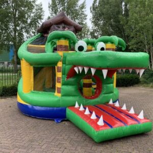 Springkussen Krokodil Donut Slide